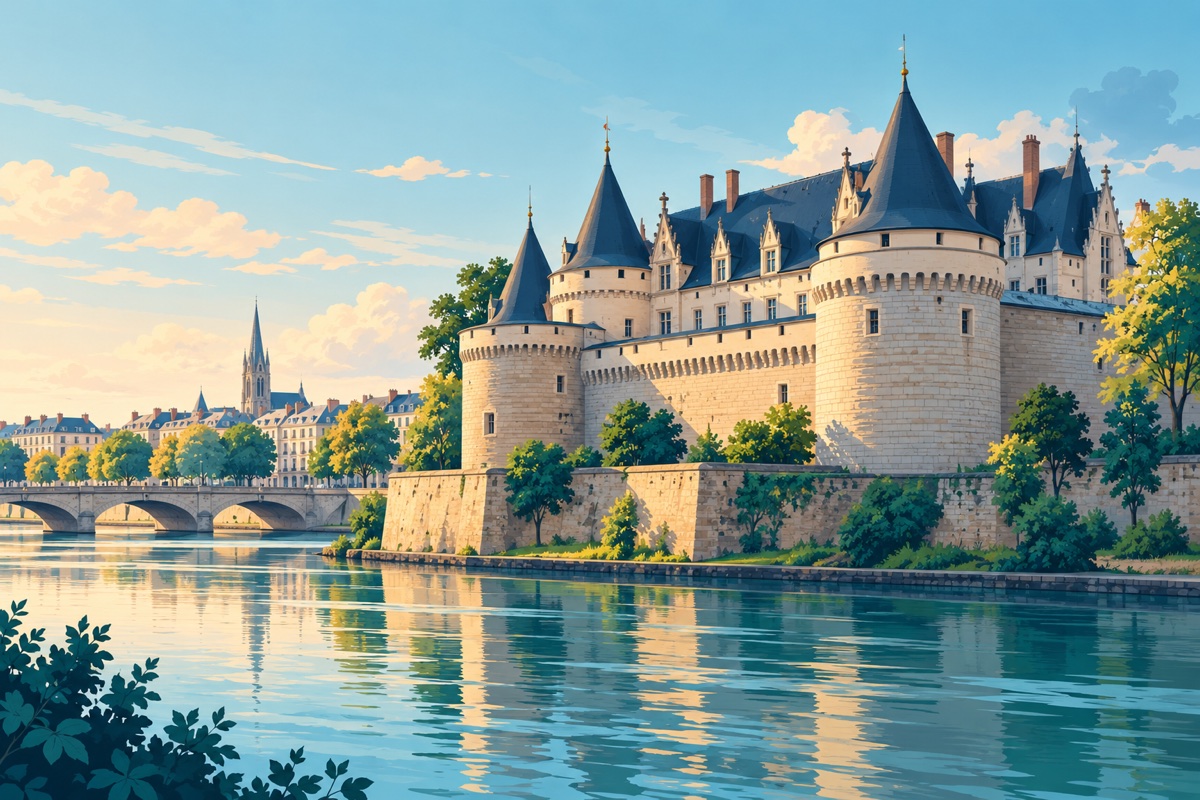 Illustration éditoriale du château des ducs de Bretagne à Nantes, dans les Pays de la Loire